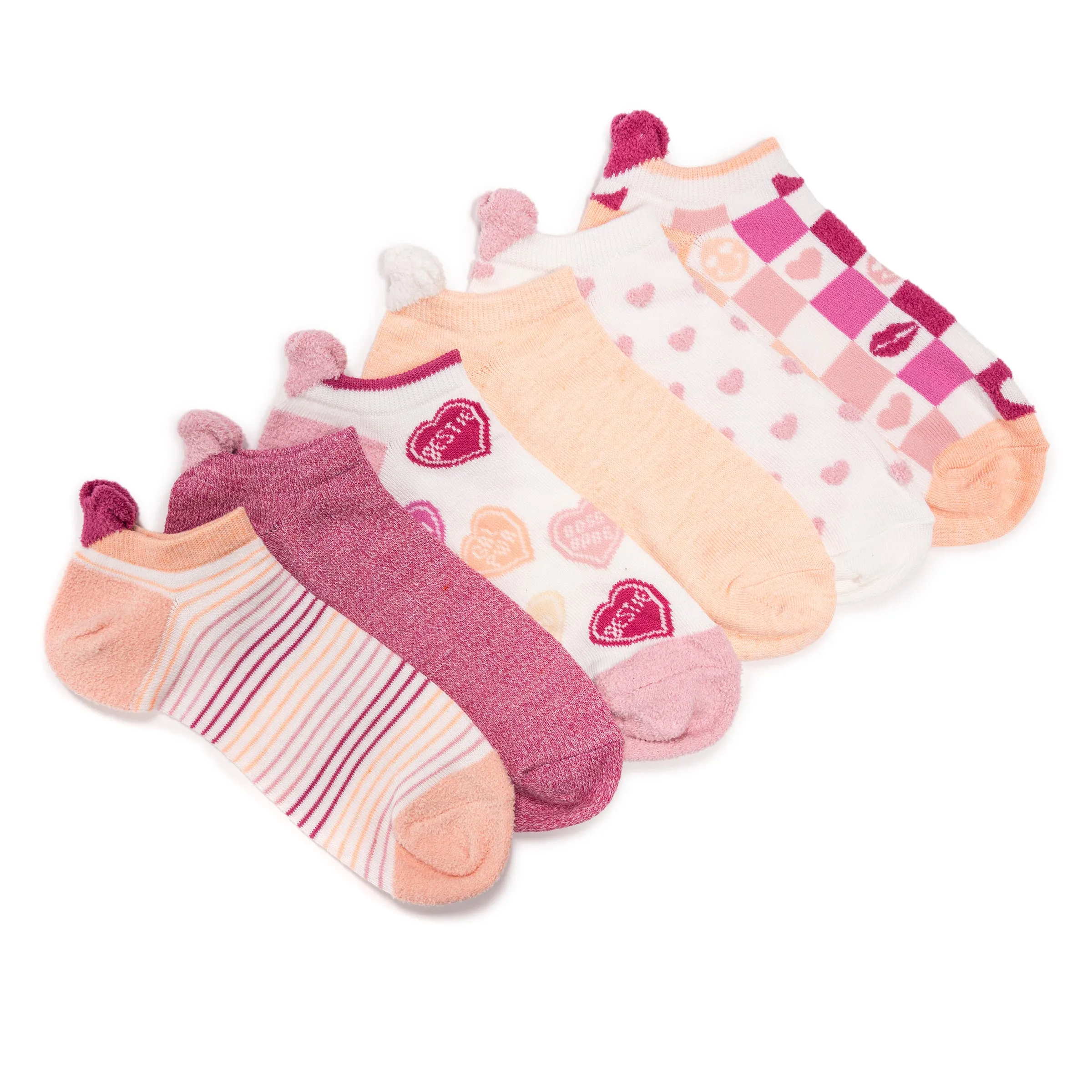 Women's 6 Pack 3D Tab Low-Cut Ankle Socks