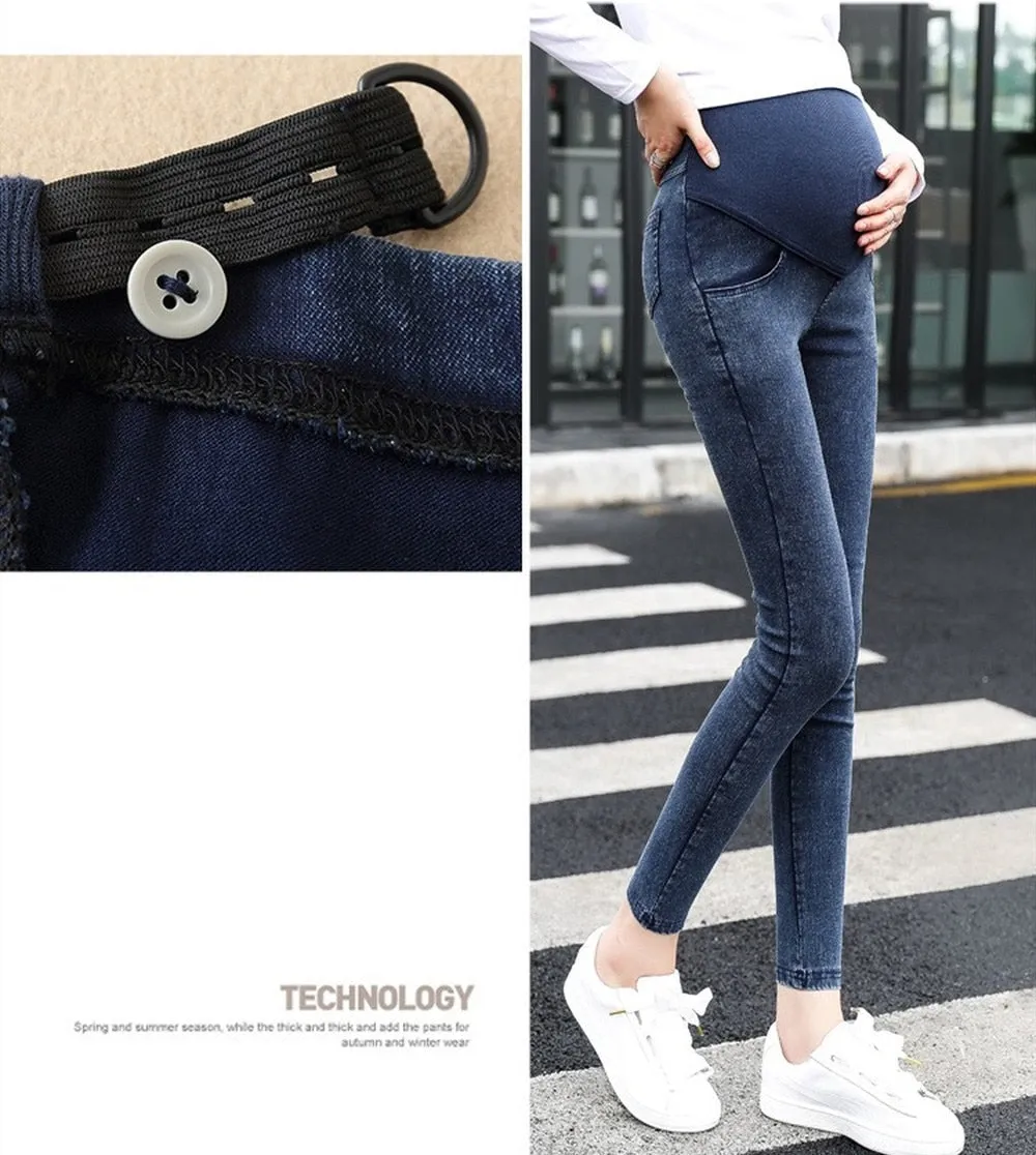 Women's Adjustable Skinny Leg Maternity Jeans