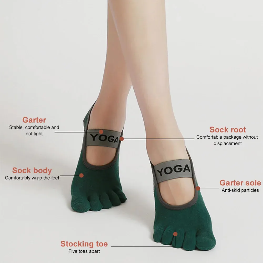 Women's Anti-Slip Yoga Socks – Breathable, Elastic Silicone Socks for Gym, Pilates, Ballet, and Dance