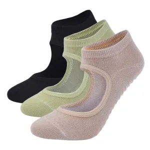 Women's Backless Breathable Yoga Socks - Silicone Non-Slip Pilates Socks for Ladies Fitness Ballet Dance, Cotton Gym Socks Slippers