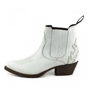 Women's Boots or Ankle Boots Handcrafted White Leather Urban 2487