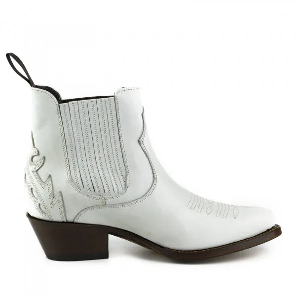Women's Boots or Ankle Boots Handcrafted White Leather Urban 2487