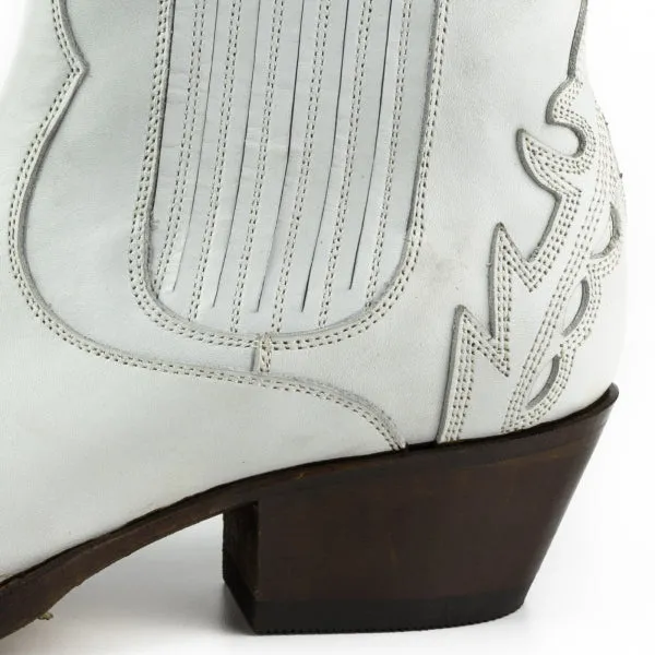 Women's Boots or Ankle Boots Handcrafted White Leather Urban 2487