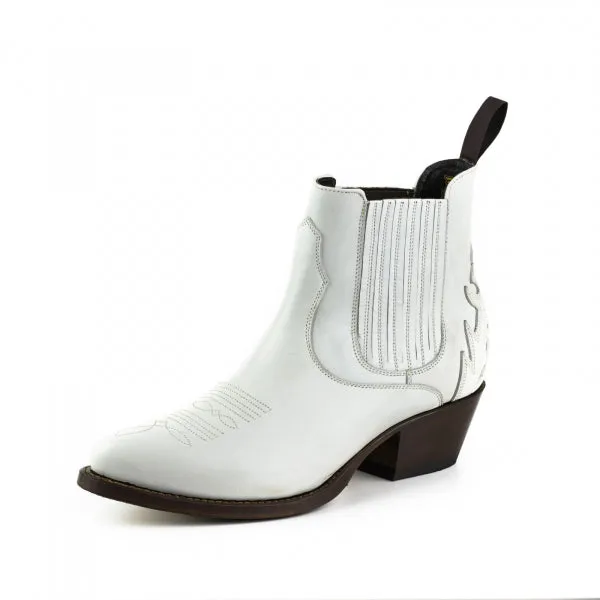 Women's Boots or Ankle Boots Handcrafted White Leather Urban 2487