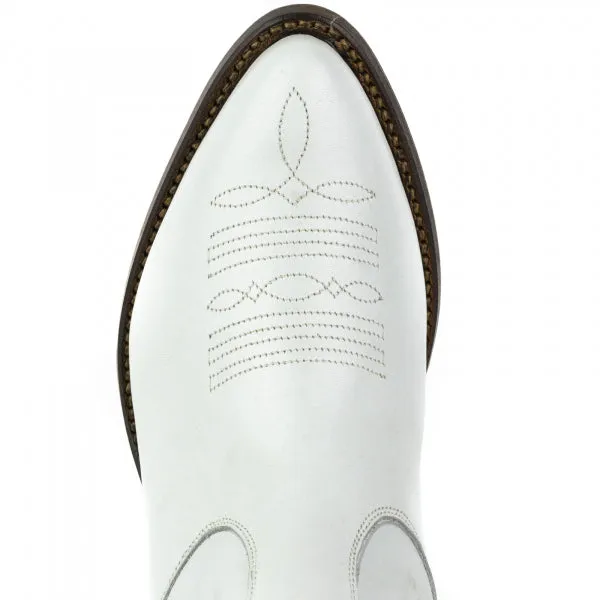 Women's Boots or Ankle Boots Handcrafted White Leather Urban 2487