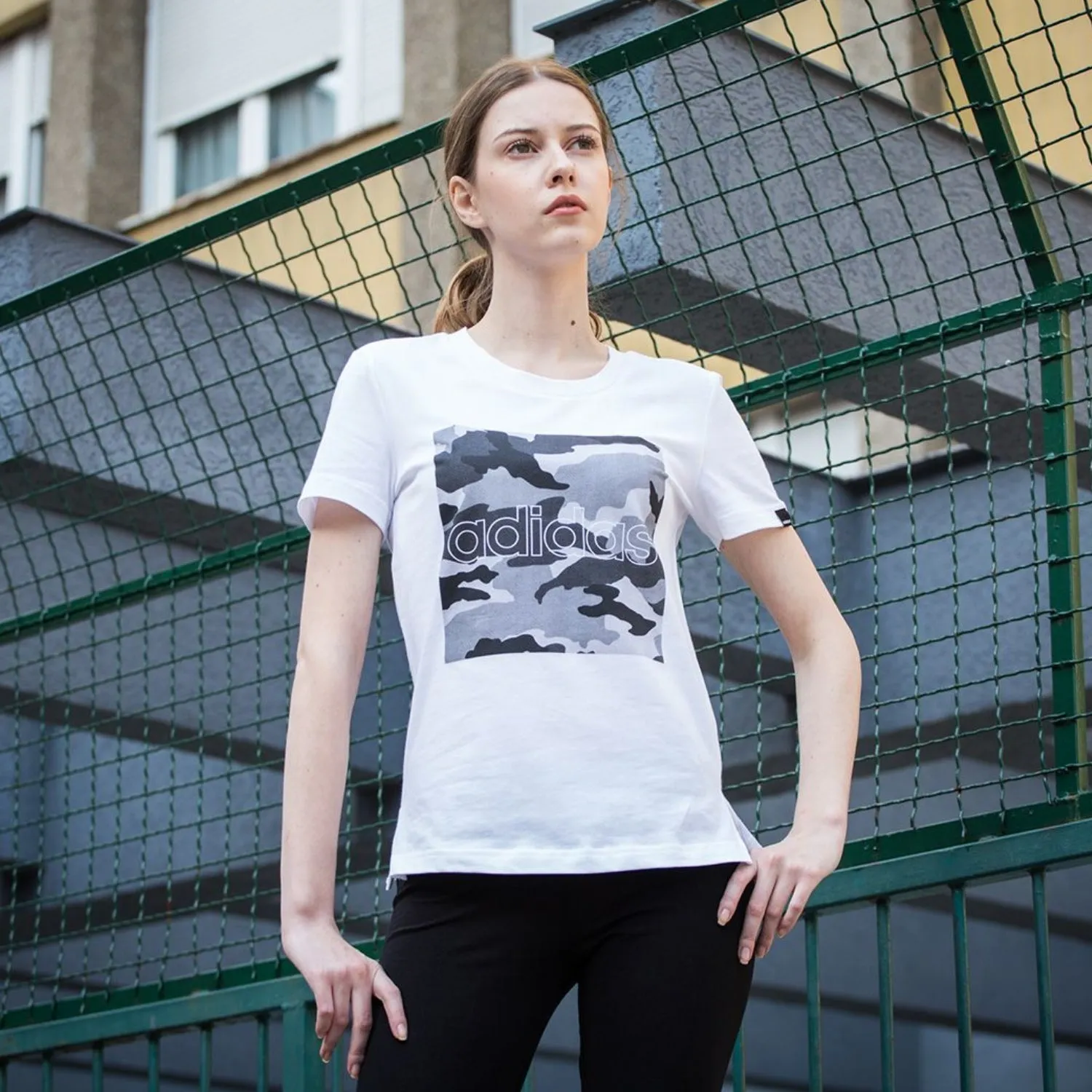 Women's Boxed Camo Graphic T Shirt