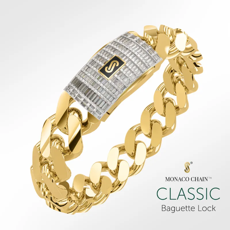 Women's Bracelet - Monaco Chain CLASSIC Baguette Lock