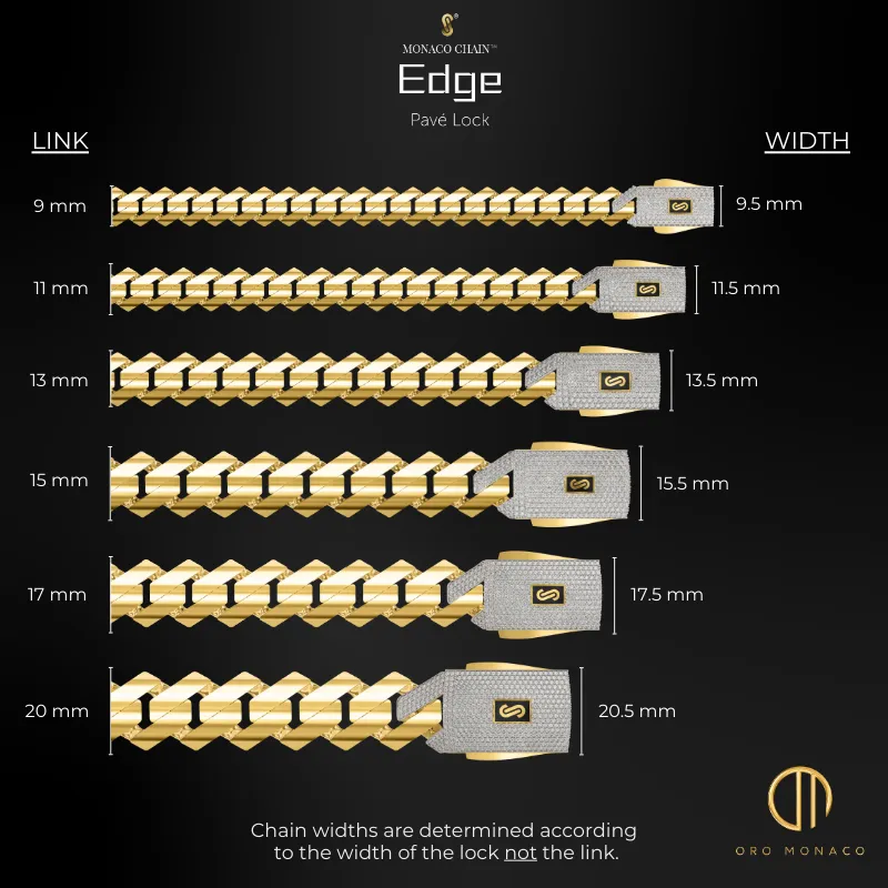 Women's Bracelet - Monaco Chain EDGE Pavé Lock