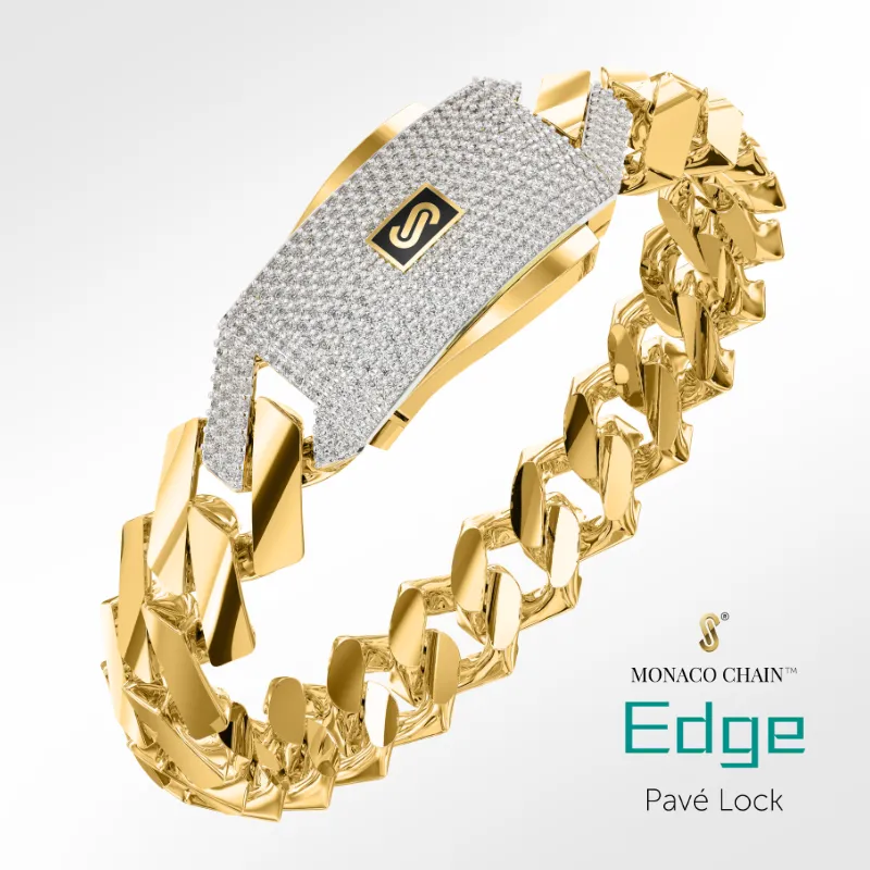 Women's Bracelet - Monaco Chain EDGE Pavé Lock