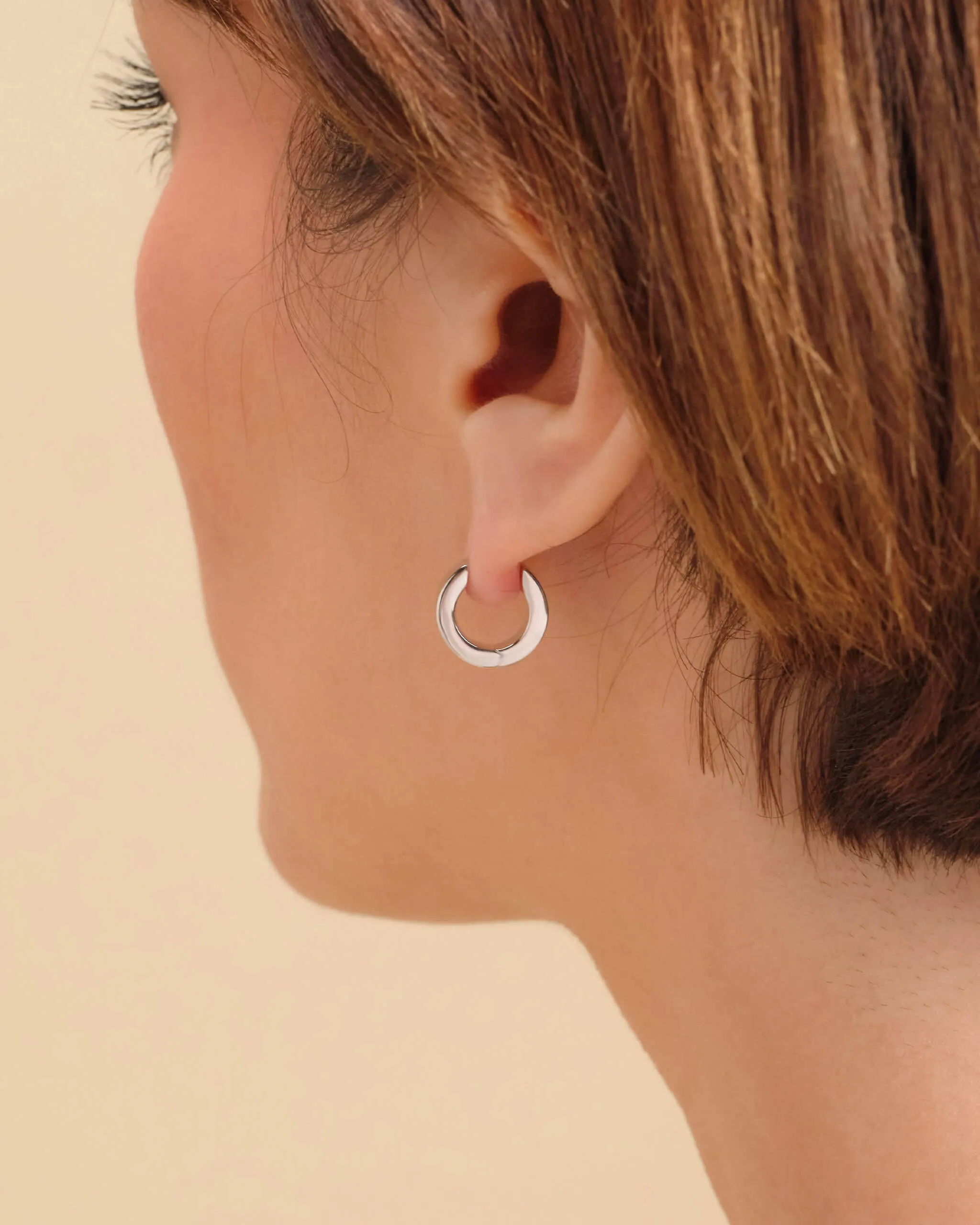 Women's Chunkie Huggie Earrings - Silver