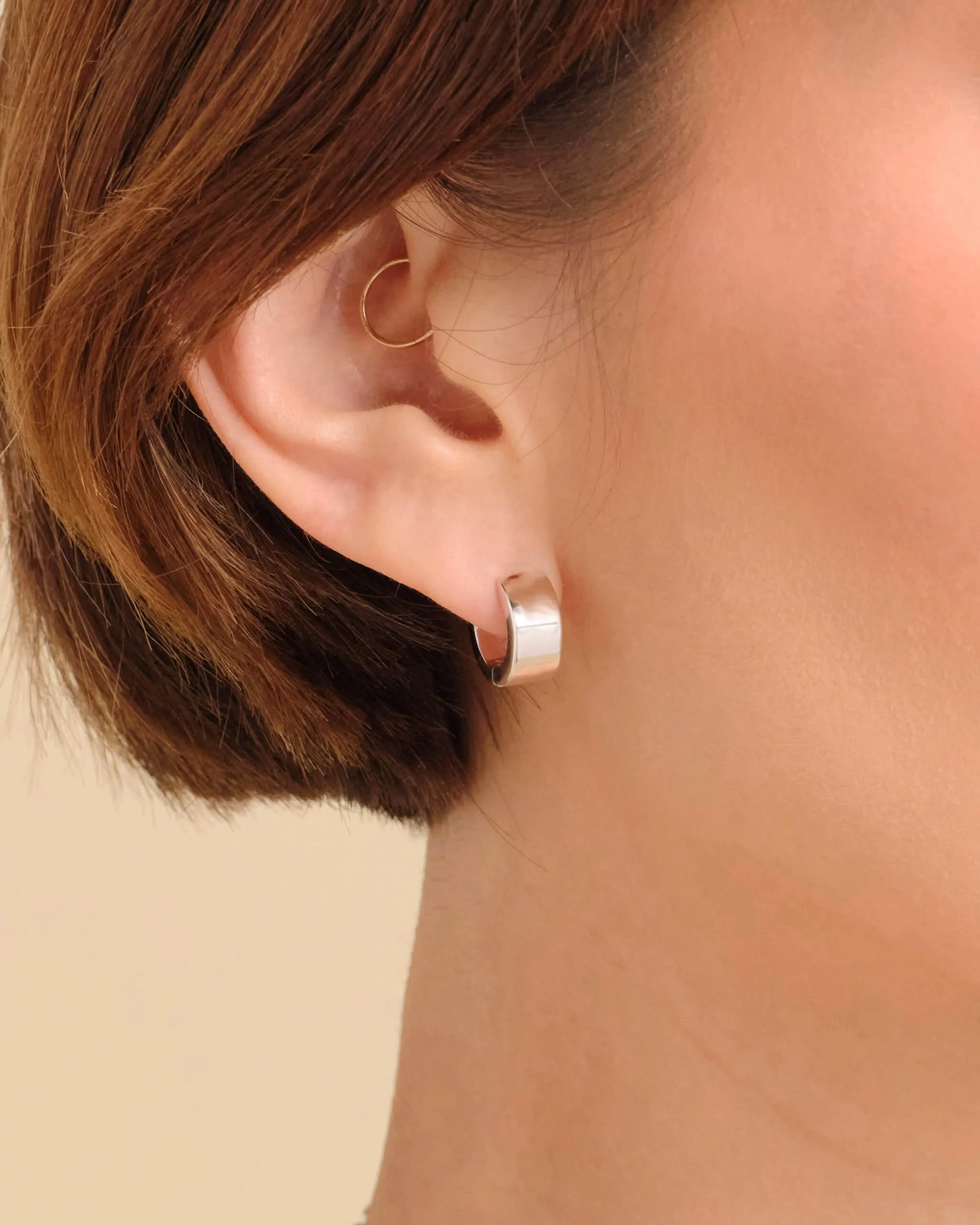 Women's Chunkie Huggie Earrings - Silver