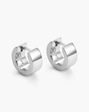 Women's Chunkie Huggie Earrings - Silver