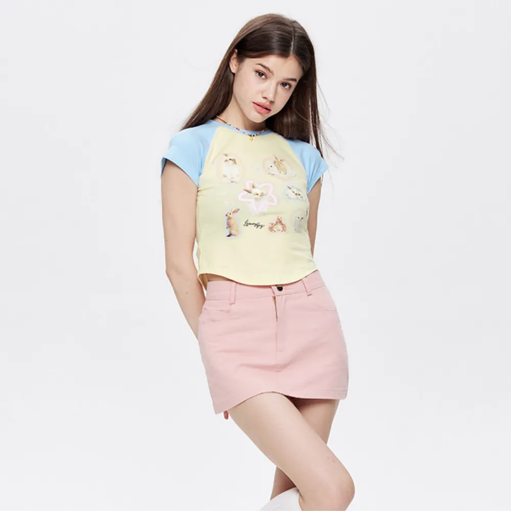 Women's Color Block Bunny T-shirt