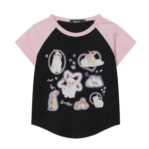 Women's Color Block Bunny T-shirt