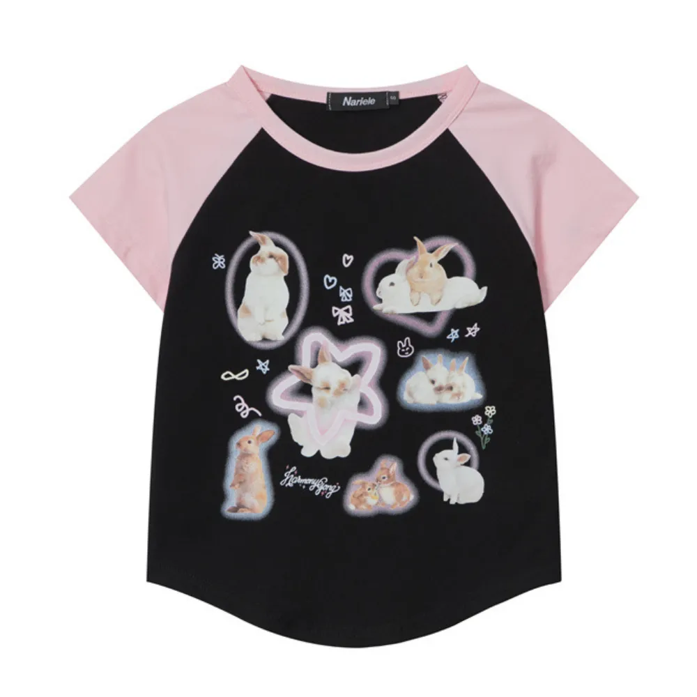 Women's Color Block Bunny T-shirt