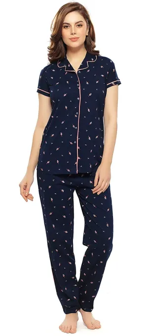 Women's Cotton Printed Night Suit Set