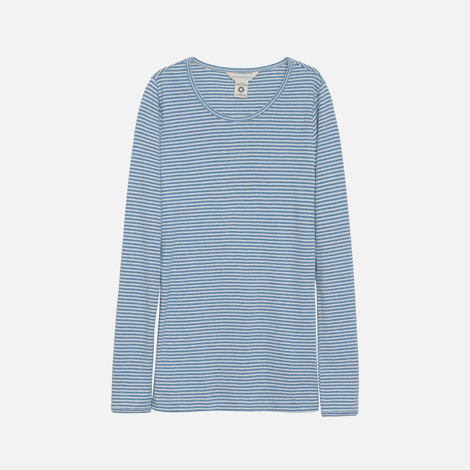 Women's Cotton Slim Tee - Azur/Ecru