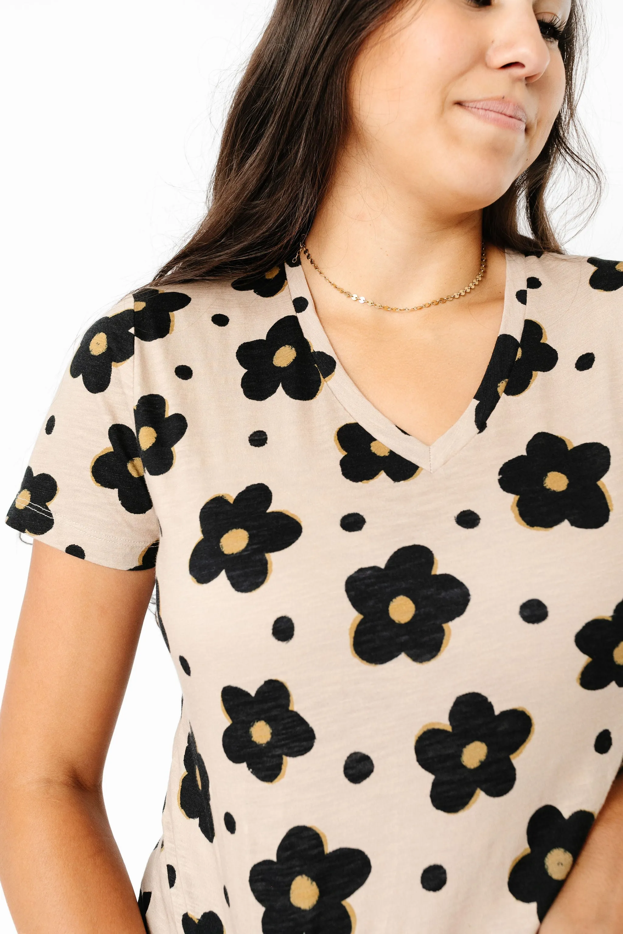 Women's Cotton Tee - Gemma In Tan