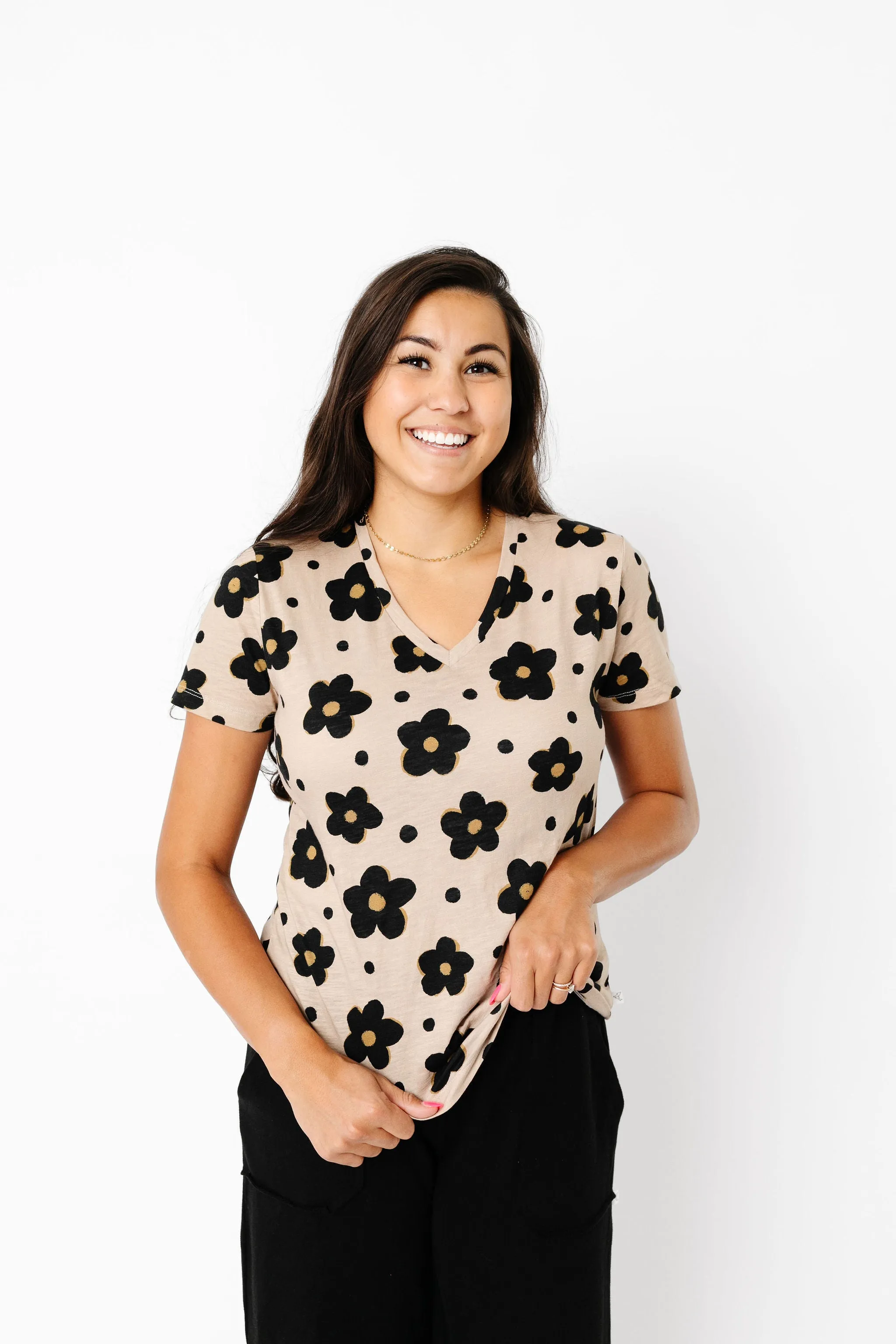 Women's Cotton Tee - Gemma In Tan