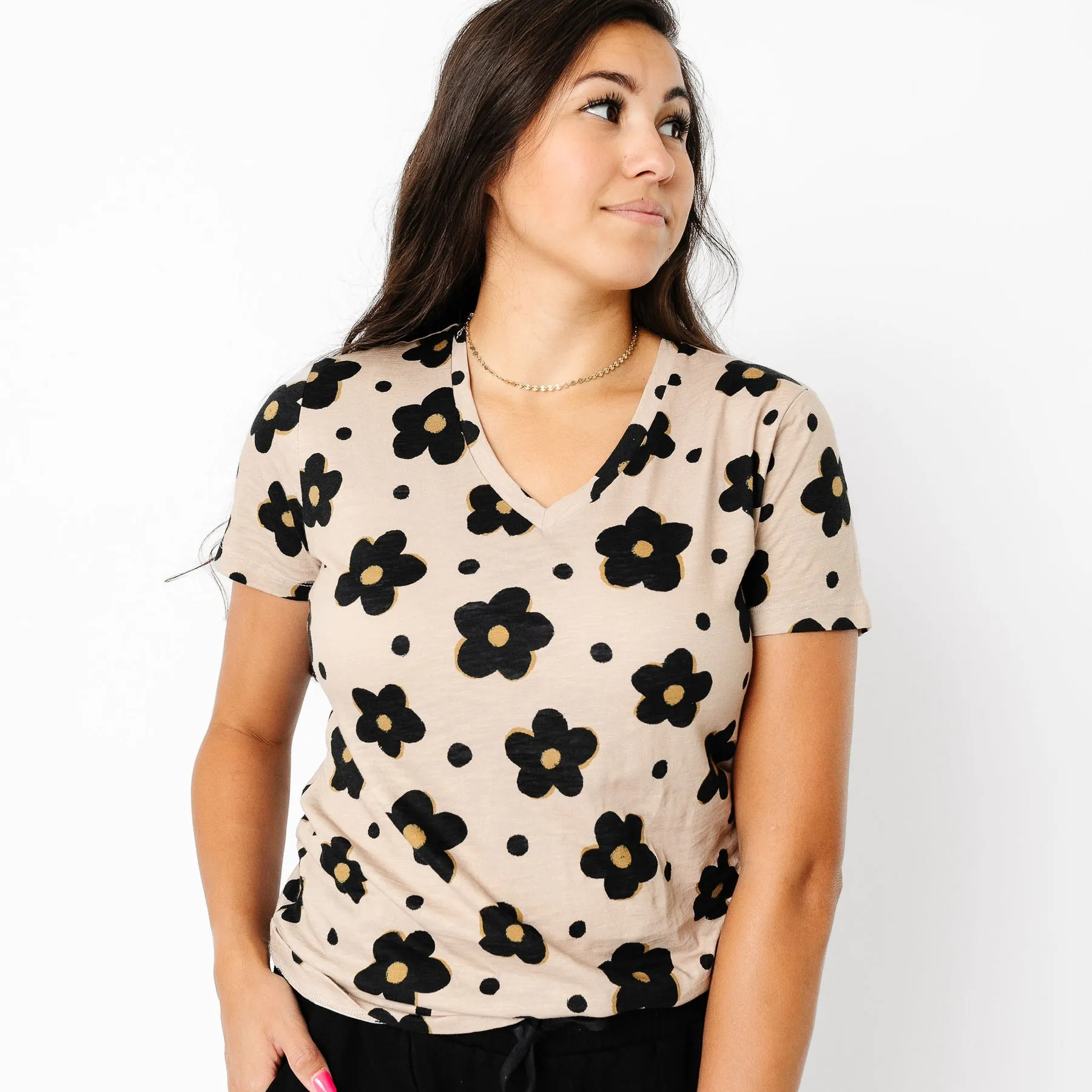 Women's Cotton Tee - Gemma In Tan