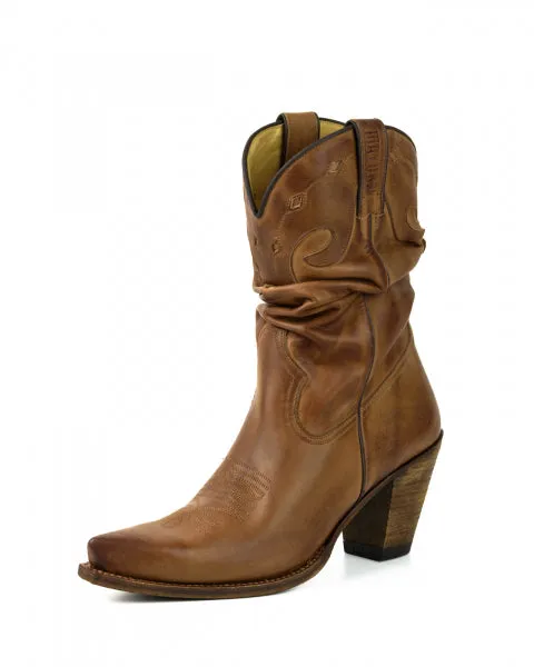 Women's Cowboy Country Western Boots Handmade Brown Leather 1952