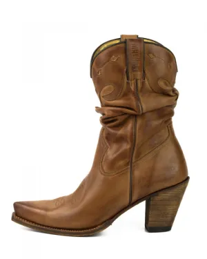 Women's Cowboy Country Western Boots Handmade Brown Leather 1952