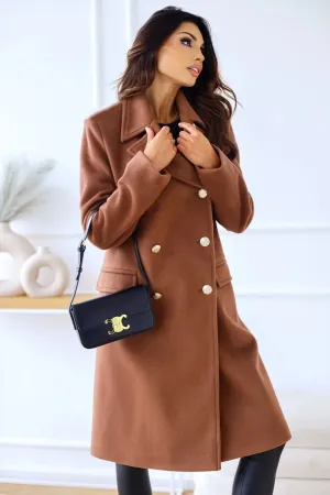 Women's Double Plaid Textured Winter Coat