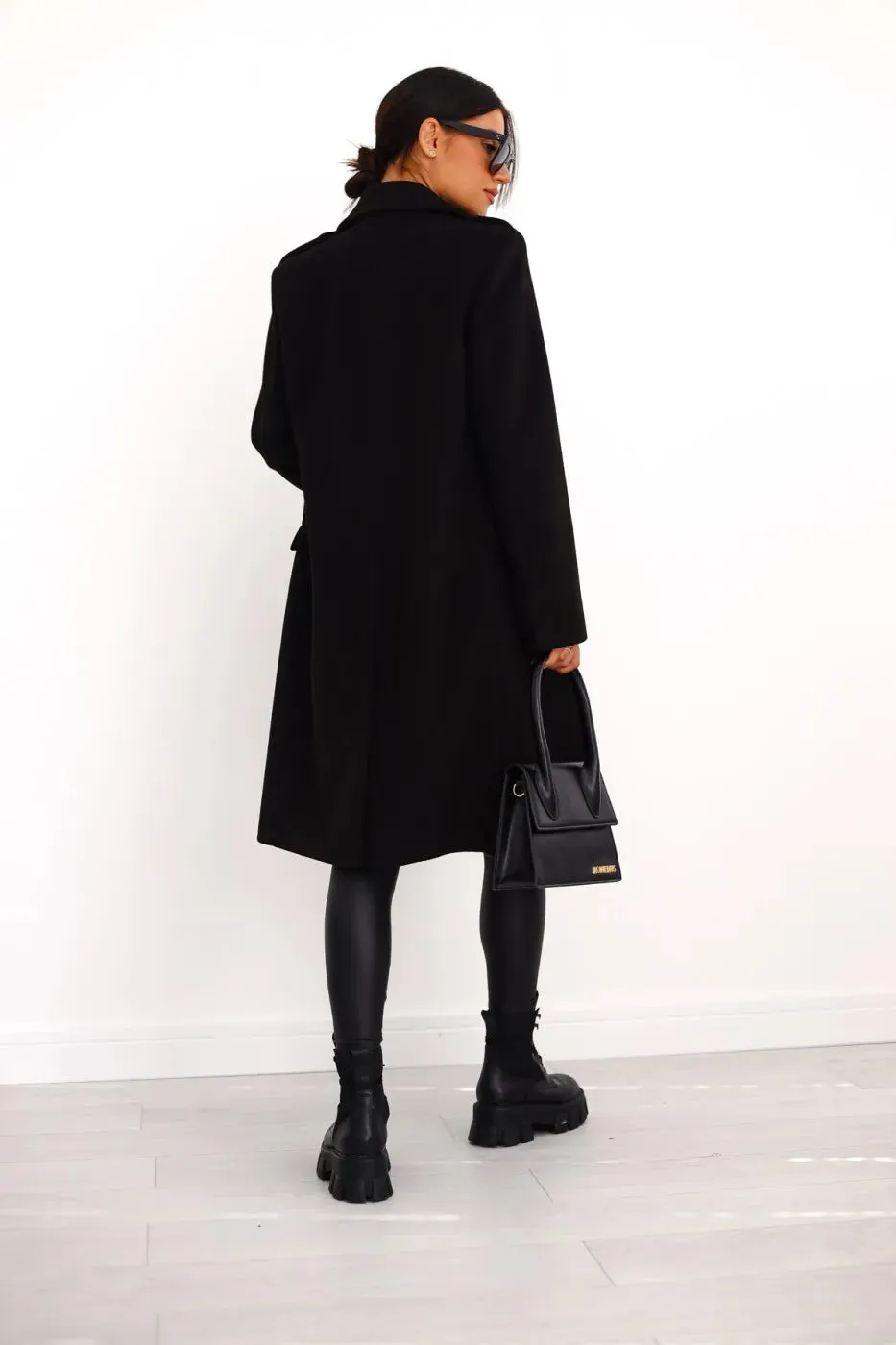 Women's Double Plaid Textured Winter Coat