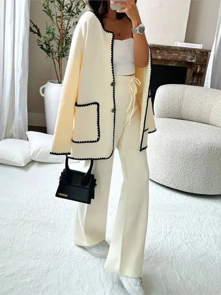 Women's Elegant Patchwork Jacket Boutique Fashion Long Sleeve With Pocket Chic & Classy Jacket Autumn Casual Office High Street Outerwear