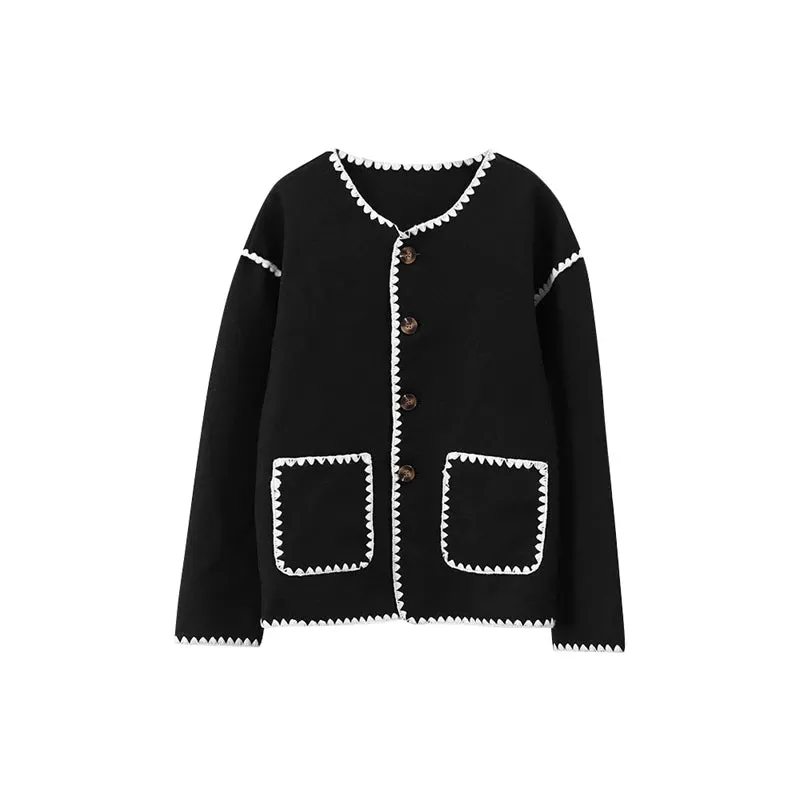 Women's Elegant Patchwork Jacket Boutique Fashion Long Sleeve With Pocket Chic & Classy Jacket Autumn Casual Office High Street Outerwear