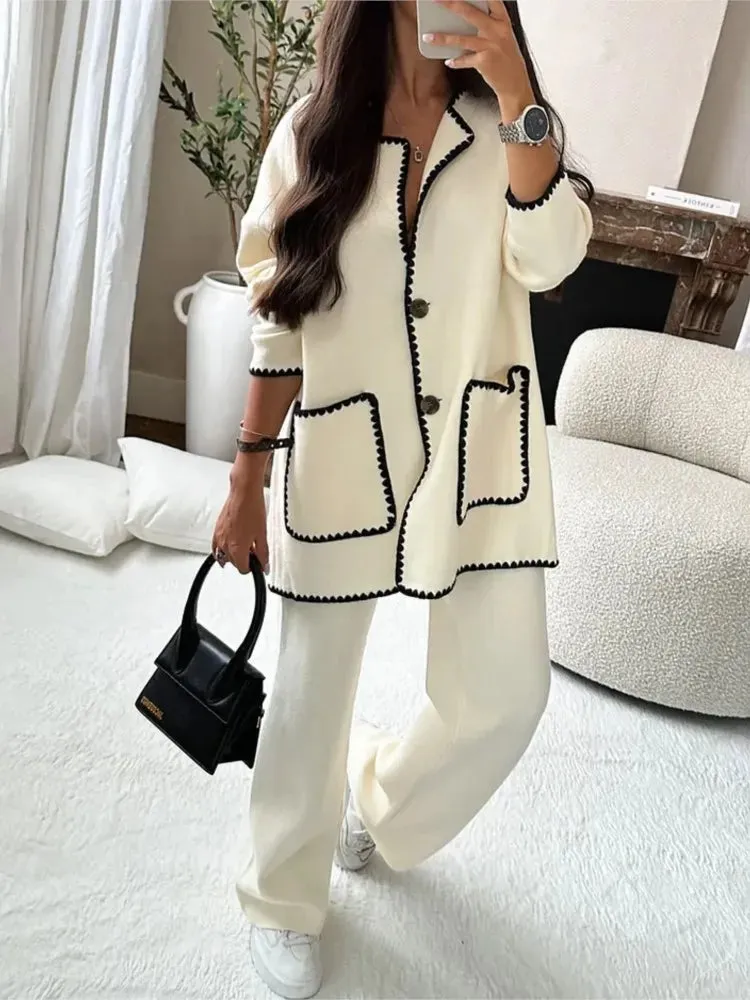 Women's Elegant Patchwork Jacket Boutique Fashion Long Sleeve With Pocket Chic & Classy Jacket Autumn Casual Office High Street Outerwear
