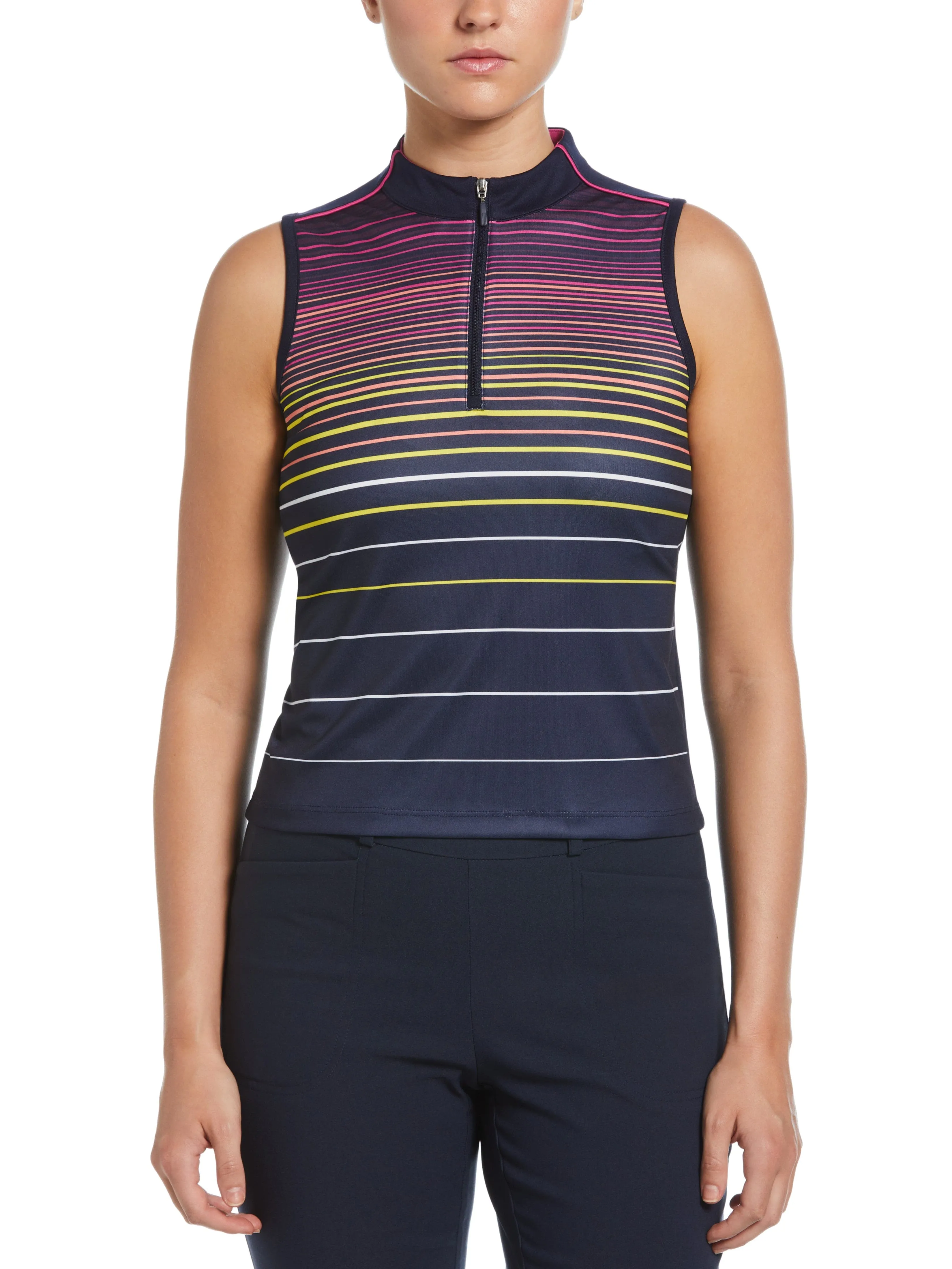 Women's Energy Stripe Half Zip Crop Golf Shirt