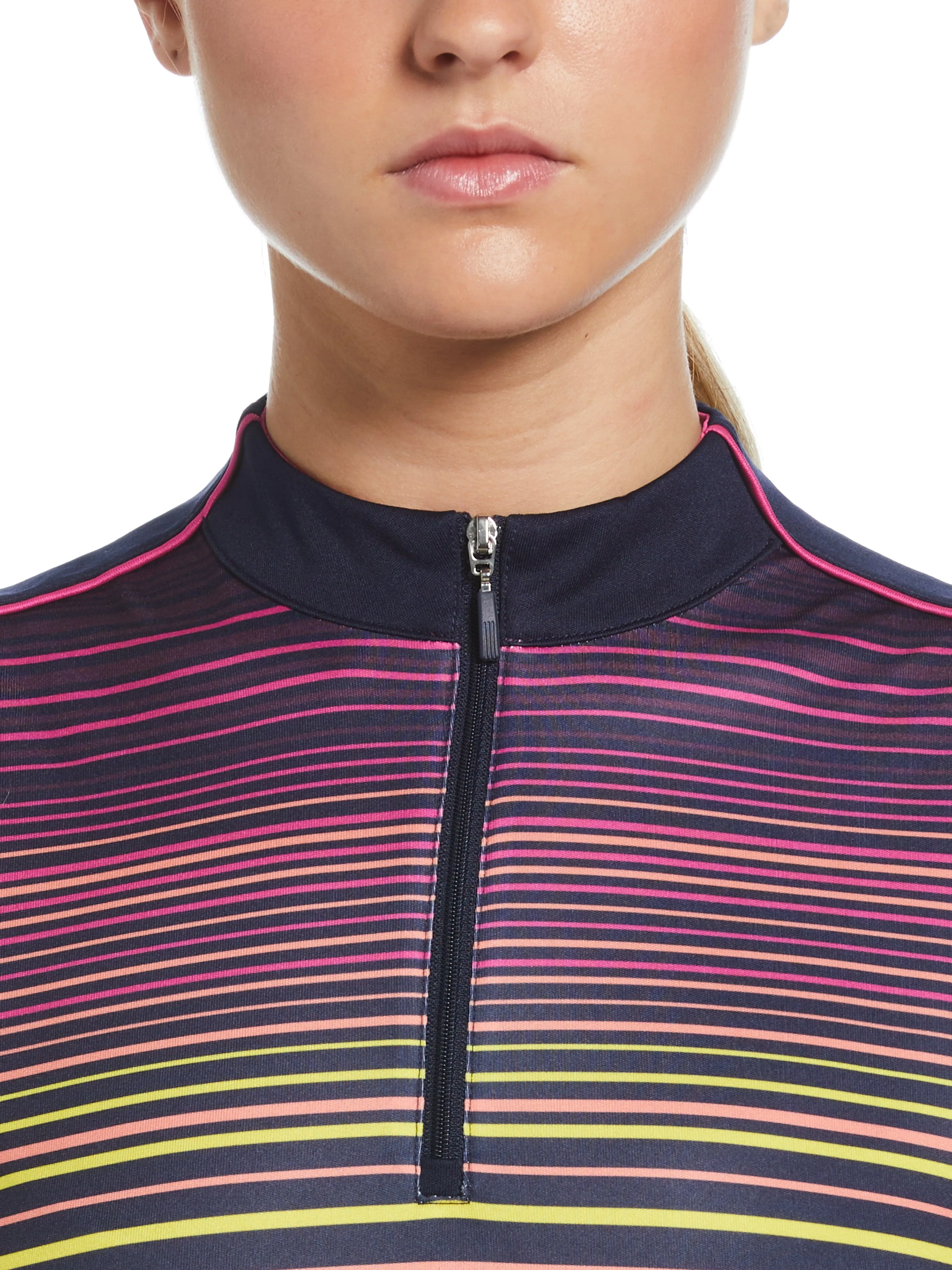 Women's Energy Stripe Half Zip Crop Golf Shirt