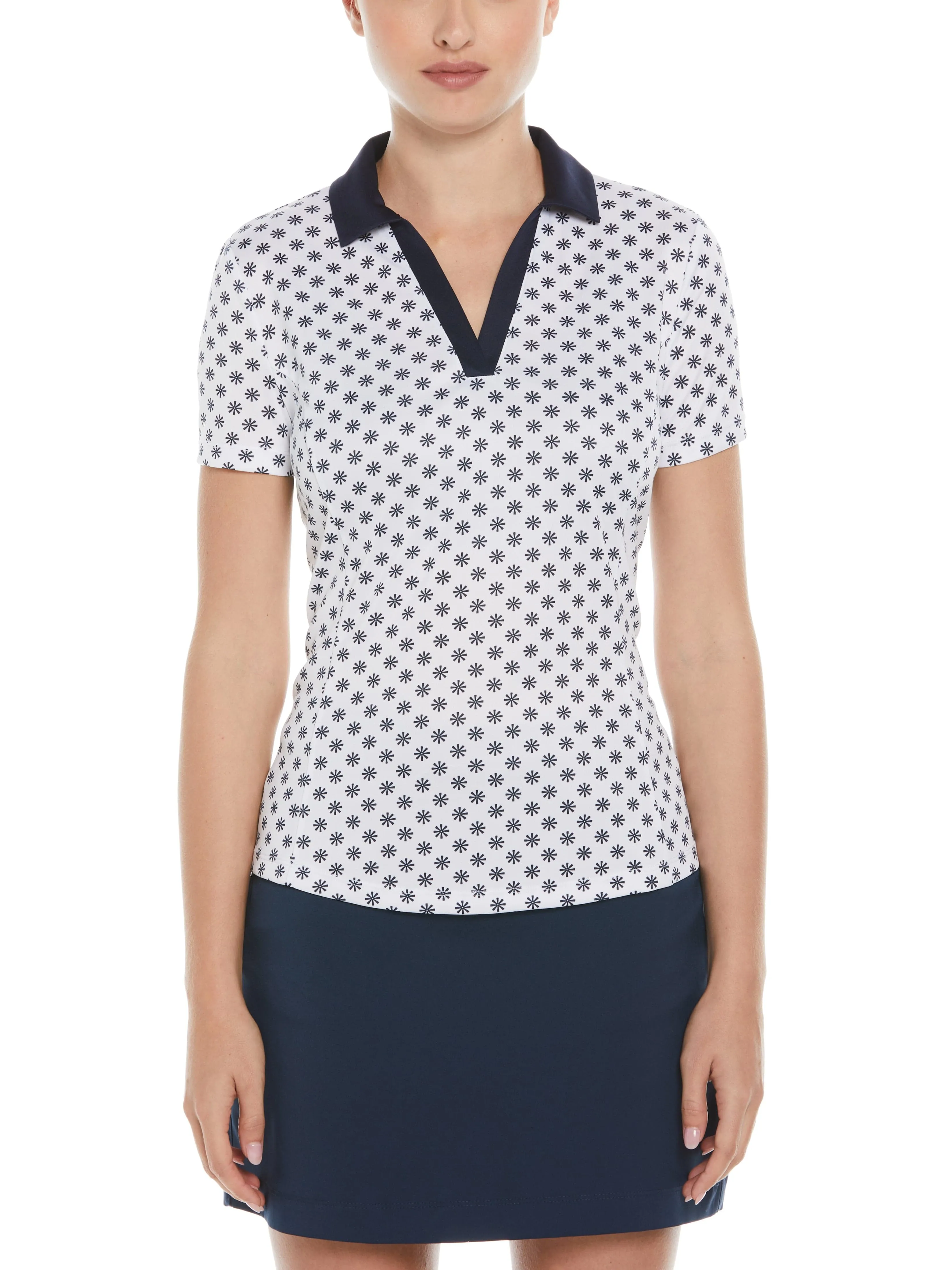 Women's Essential Daisy Print Golf Polo