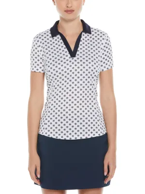 Women's Essential Daisy Print Golf Polo