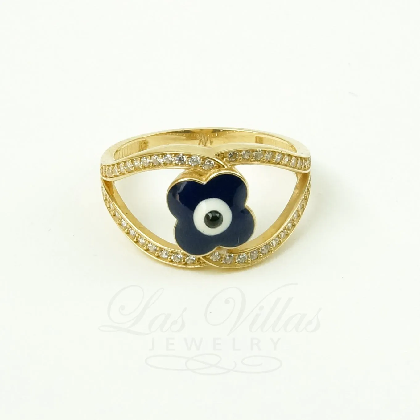 Women's Evil eye ring in 14K