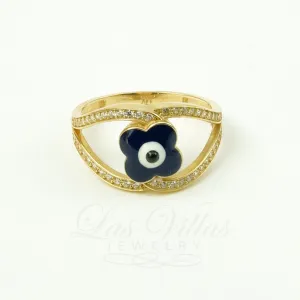 Women's Evil eye ring in 14K