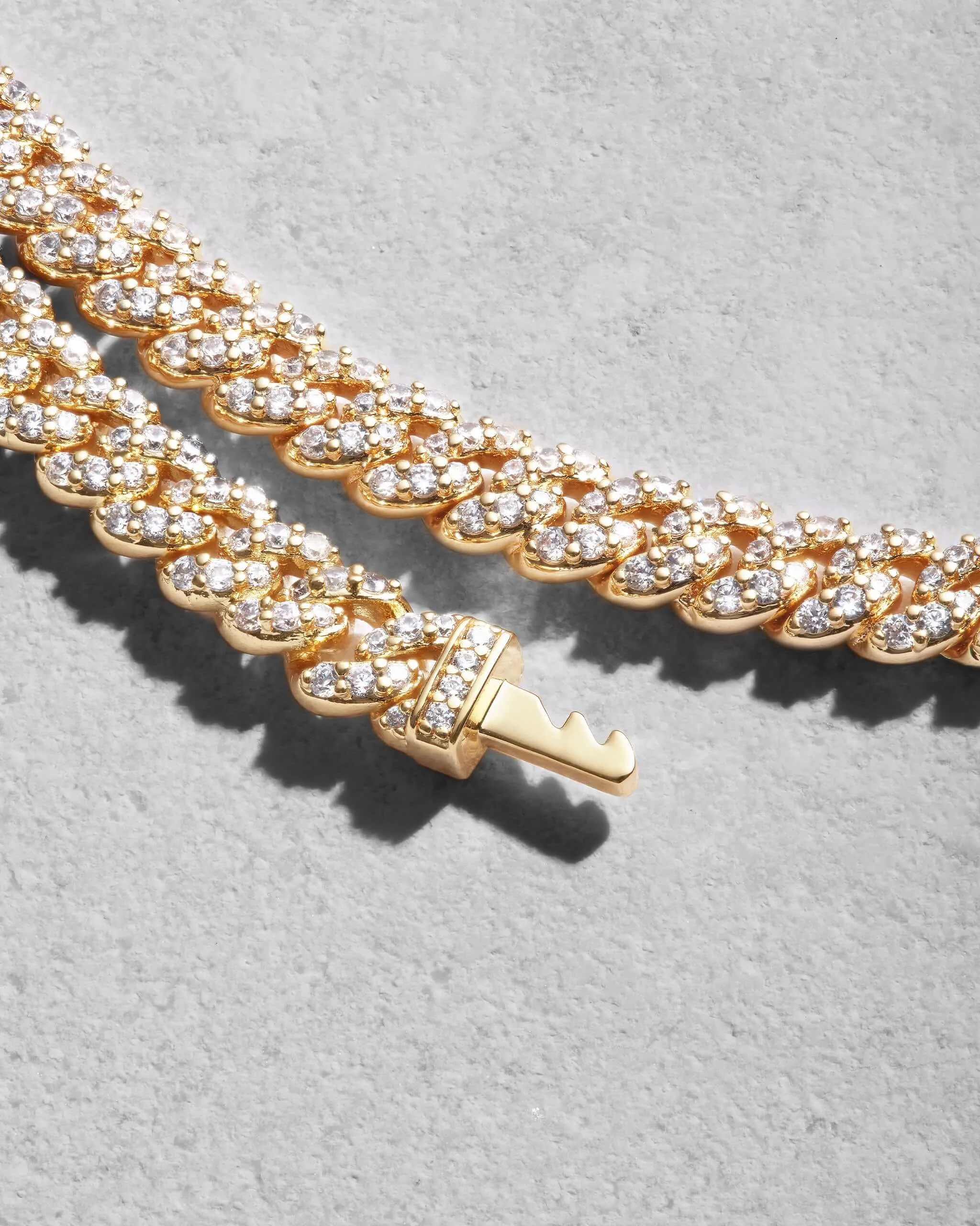 Women's Iced Out Cuban Link Chain - Gold
