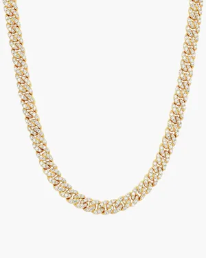 Women's Iced Out Cuban Link Chain - Gold