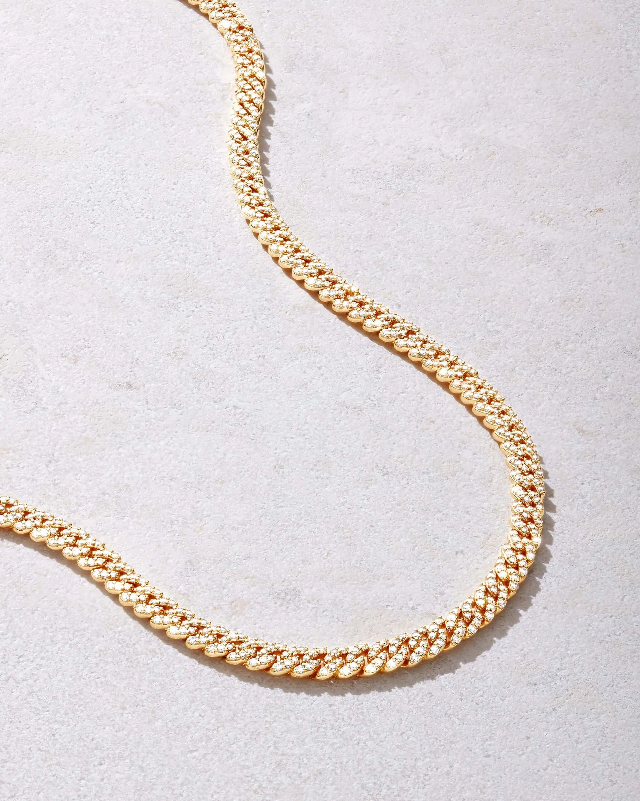 Women's Iced Out Cuban Link Chain - Gold