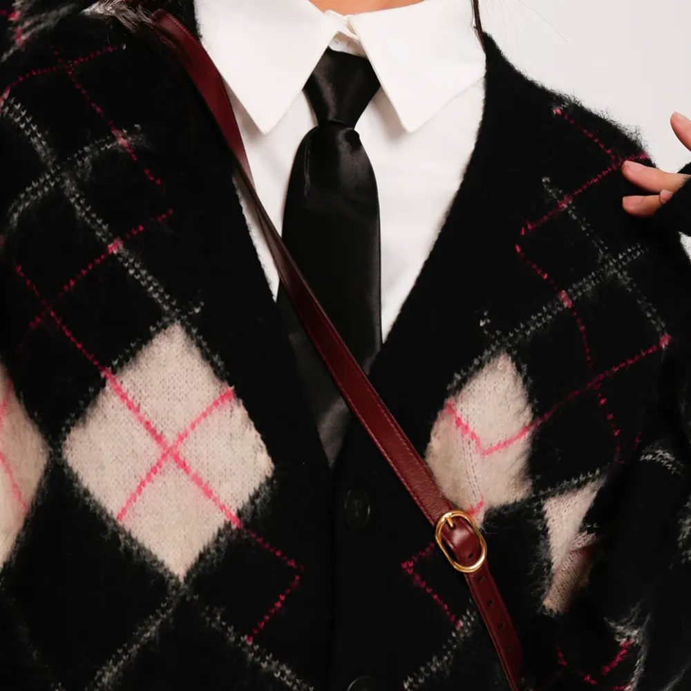 Women's Japanese Contrast Knitted Cardigan