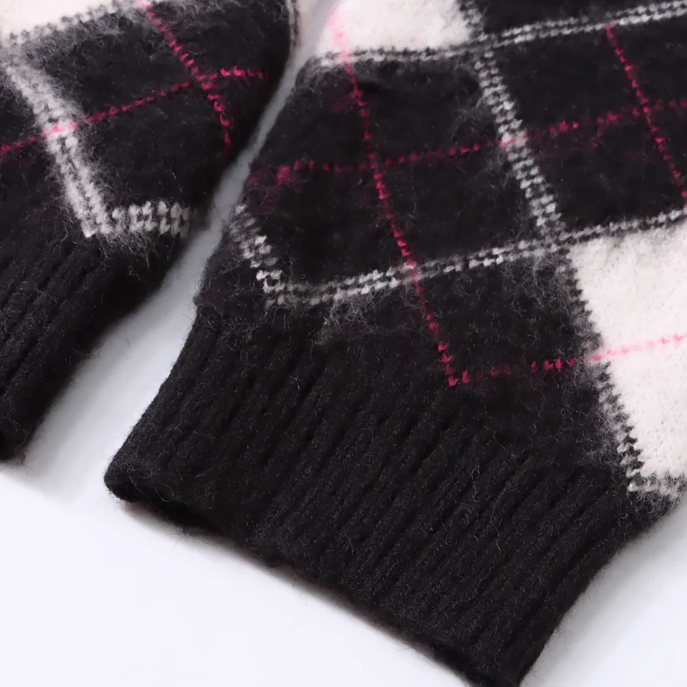 Women's Japanese Contrast Knitted Cardigan