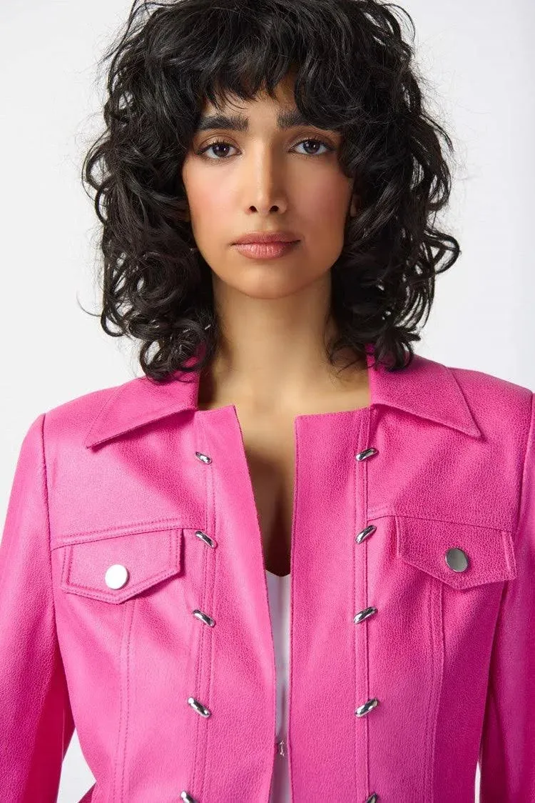 Women's Joseph Ribkoff | Foiled Suede Jacket | Bright Pink