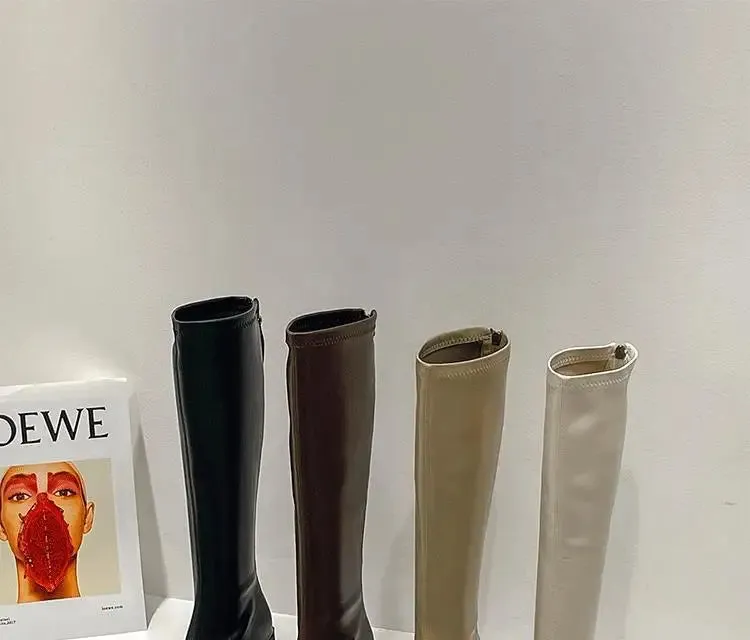 Women's Knee-High Winter Soft Leather High Heel Long Boots
