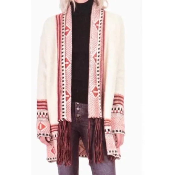 Women's MaxSport Boho Tribal Southwestern Cabincore Cardigan Sweater Soft Medium