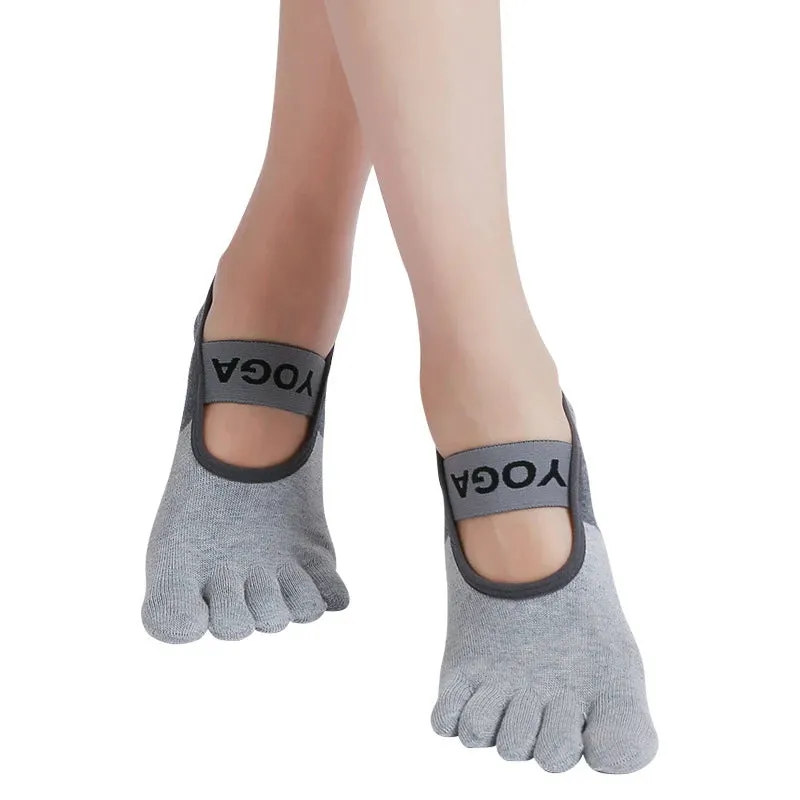 Women's Non-Slip Yoga Socks – Breathable, Five-Toed Cotton Socks for Pilates