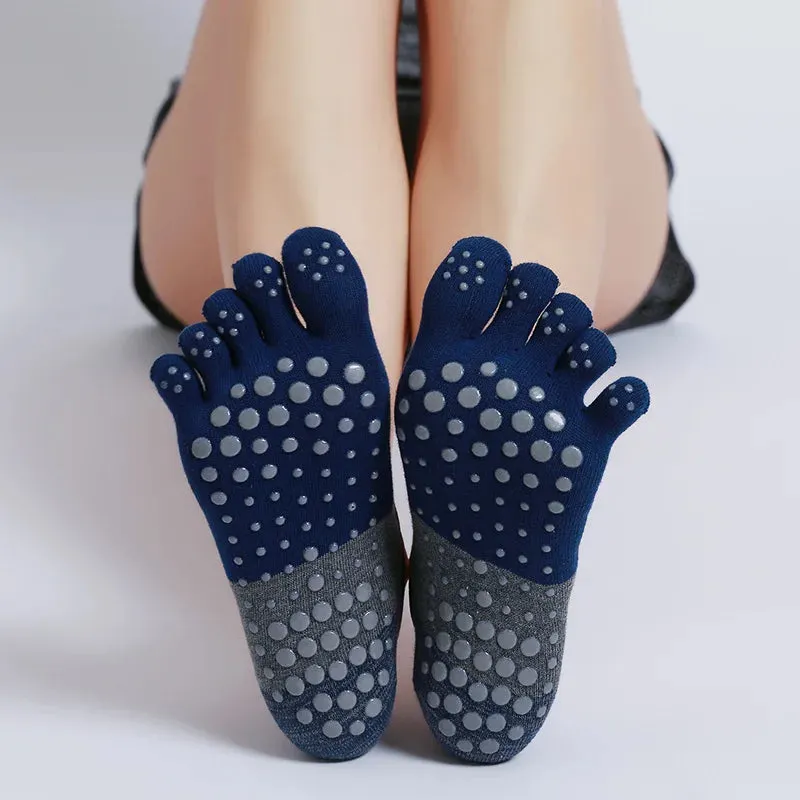 Women's Non-Slip Yoga Socks – Breathable, Five-Toed Cotton Socks for Pilates