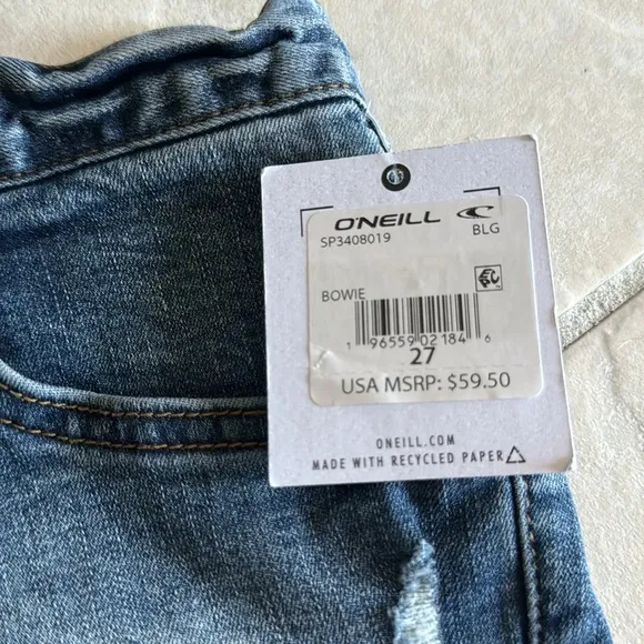 Women’s O'Neill Bowie Denim Jean Distressed Shorts Women's Size 27 NWT
