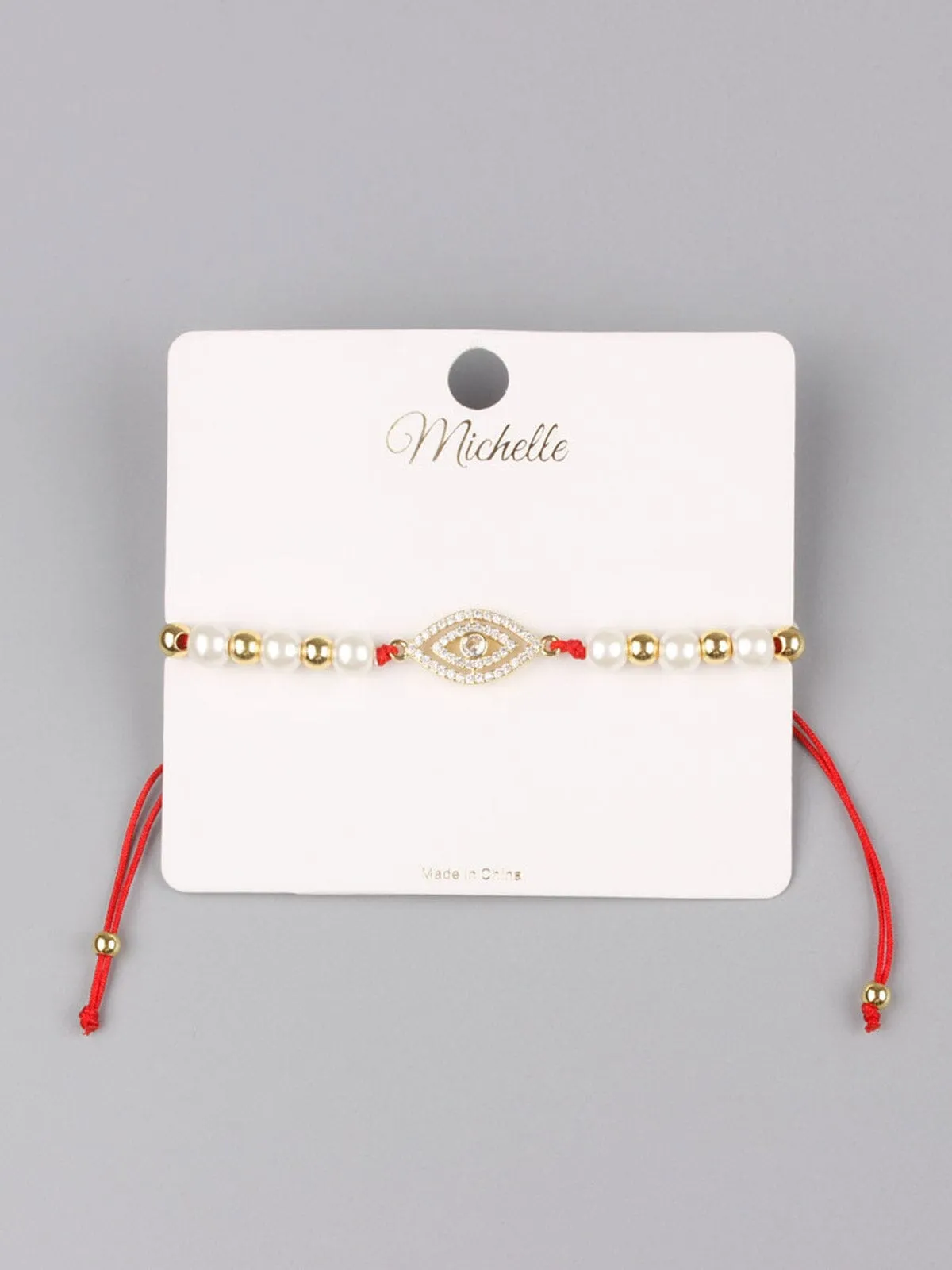 WOMEN'S PEARL EVIL EYE BRACELET