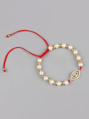 WOMEN'S PEARL EVIL EYE BRACELET